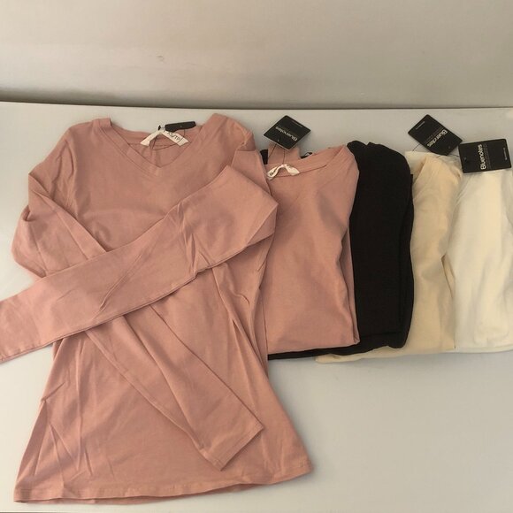 NWT BlueNotes 7-pack bundle of cotton v-neck long sleeve shirts - Size XS - Picture 1 of 3